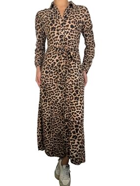 Zara Leopard Print Maxi Dress in Tan and Black